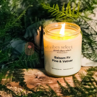 【緩解疲倦感｜舒緩緊張｜幫助睡眠】香脂冷杉、松樹和香根草蠟燭 Balsam Fir Pine & Vetiver Candle - Good Vibes Select