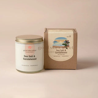 【帶來平靜｜幫助整理思緒】海洋微風 - 海鹽檀木蠟燭 (棉芯) | 可用蠟燭燈 - Good Vibes Select