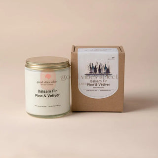【緩解疲倦感｜舒緩緊張】北歐森林 - 香脂冷杉、松樹和香根草蠟燭 (棉芯) | 可用蠟燭燈 - Good Vibes Select