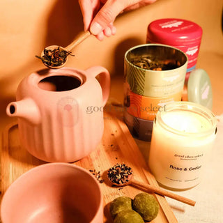 【茗茶蠟燭套裝】Morning Ritual Tea Set 早晨儀式 (聖木芯蠟燭 +肯亞有機原茶葉) - Good Vibes Select
