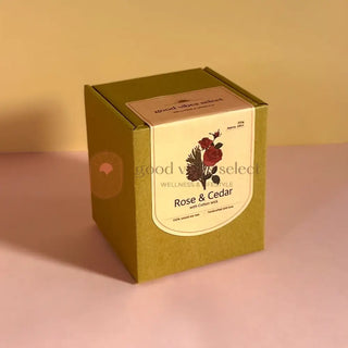 【舒緩情緒壓力 | 提高睡眠品質】玫瑰庭園 - 玫瑰雪松蠟燭 Rose & Cedar Candle (棉芯) - Good Vibes Select
