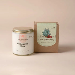 【振奮愉快心情｜舒緩緊張焦慮】香甜漿果 - 藍色龍舌蘭和漿果蠟燭(棉芯) | 可用蠟燭燈 - Good Vibes Select